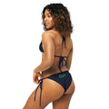 A stylish recycled string bikini made from eco-friendly materials, perfect for sustainable swimwear fashion and beachwear in the USA.